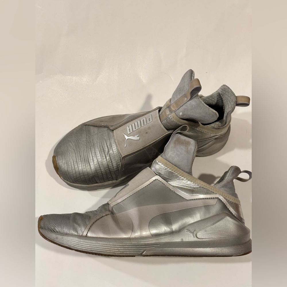 Puma Fierce Metallic Silver Slip On Sneakers Woman’s Size 9 - Picture 4 of 14